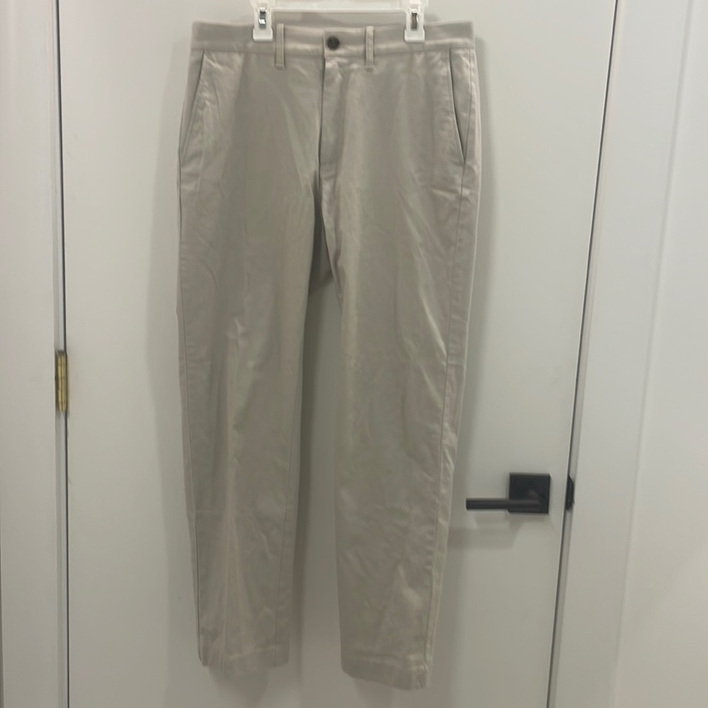 J. Crew Straight Fit Flex Cream Khakis, W 32 L 30